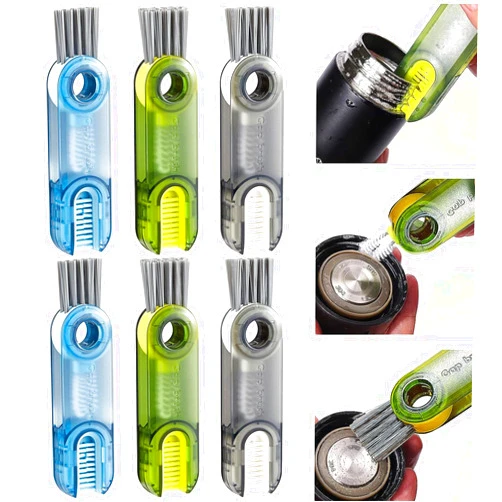 Springen 6 Pack 3 in 1 Cup Lid Gap Cleaning Brush Set, Multipurpose Bottle Gap Cleaner Brush, Cup Cover Cleaning Brush, Cup Crevice Cleaning Tools, Home Kitchen Cleaning Tools