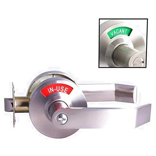 Mutex Extra Large Bathroom Privacy Lever Lock with Large Inuse or Vacant Indicator for Men Women Restroom, ANSI Grade2 Commercial Grade, Perfect for Professional Office Buildings