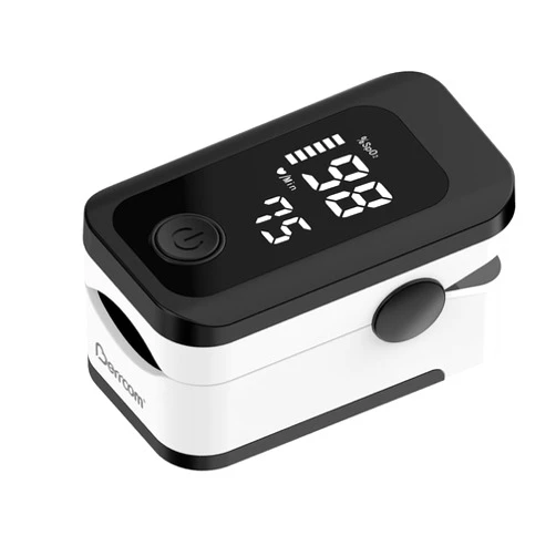 Berrcom Pulse Oximeter Blood Oxygen Saturation Monitor Finger High Accuracy Sats Monitor for Children Adults with LED Display, Batteries and Lanyard