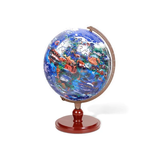 Spartan & the Green Egg Full Cycle Our Planet 3D Puzzle Learning Toy - 240 Pieces - Incudes Display Stand - World Map Globe for Kids - Part of the Spartan & the Green Egg Little Adventure Travelers' Graphic Novels