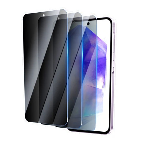 YUXINDZ Privacy Screen Protector for Samsung Galaxy A55/A35 6.6 Inch 3 Pack, Tempered Glass Film Anti-spy Scratch Resistant 9H Hardness Case Friendly