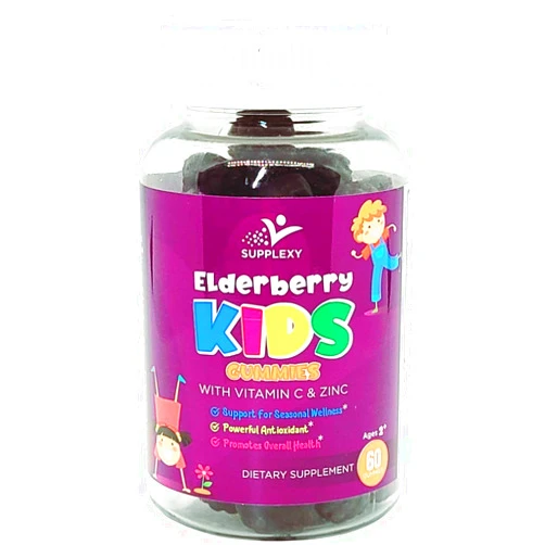 SUPPLEXY Elderberry Kids , Multivitamin Gummies , Immune Support with VIT C & Zinc , Daily Children Vitamins Gummy , Multivitamin for Kids , Natural Berry Flavor , Supplements for Kids , 60 Delicious Gummy.