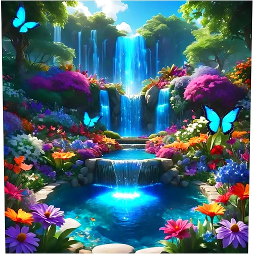 CHWGLFGG Landscape Scenery Diamond Art Kits for Adults Beginners, 5D DIY Full Round Drill Diamond Painting Kits Waterfall, Paint by Diamonds Dot Gem Art Crystal Flower Easy,Home Wall Decor 13.7X13.7Inch