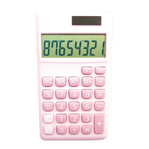 YAMHOHO Basic Standard Calculators Small Digital Desktop Calculator with 8-Digit LCD Display, Battery Solar Power Smart Calculator Children's School Adult Office Family Standard Functions (8 Bit Pink)