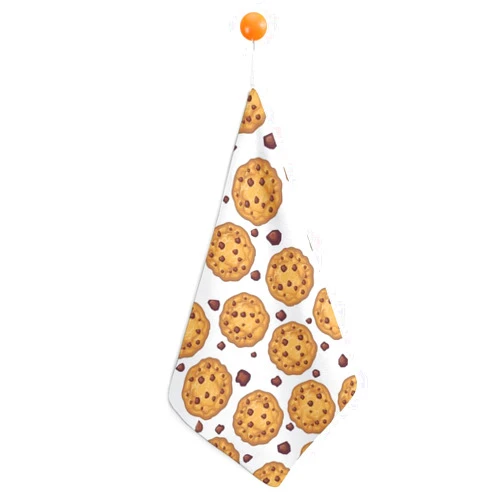 LJFABKY6355 Chocolate Chip Cookies Hand Towels with Hanging Loop Absorbent Superfine Fiber Dish Cloth for Kitchen Bathroom