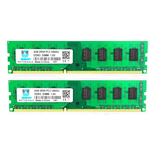 Motoeagle 8GB Kit (2X4GB) 2RX8 PC3-10600U DDR3 1333MHz DIMM RAM 4GB DDR3 10600 PC3 1333 UDIMM CL9 1.5V 240-Pin Desktop Memory