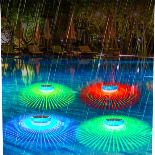 Mopfay Solar Floating LED Pool Lights with RGB Color Changing Waterproof Solar pood Lights for Swimming Pool at Night,Outdoor LED Pool Lights That Float for Pool,Hot Tub,Spa,Pond,Garden (4PCS)