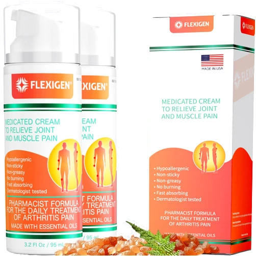 FLEXIGEN Frankincense Pain Relief Cream Lotion – 6.4 fl oz (2 Spray Pumps), Menthol Therapy for Arthritis, Joint & Muscle Pain, Cooling Formula, Pleasant Scent, Topical OTC