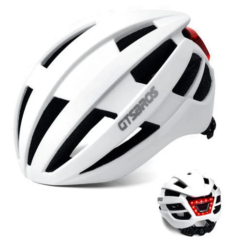 GTSBROS Adult Bike Helmet with USB Rechargeable Rear Light - Lightweight Bicycle Helmet for Men Women,Adjustable Cycling Helmet for Adults Youth Mountain & Road Biker