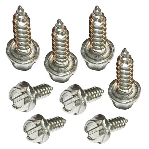 OttoSpeed License Plate Screw Kit - Set of 8 Stainless Steel Screws for Front and Back License Plates, Frames and Covers on Domestic Cars, Trucks, SUVs - Rustproof, Self Tapping Mounting Bolts (Stainless Steel)