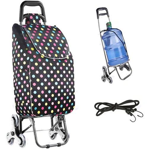 GAKYOUR Foldable Shopping Trolley,45 L Large Capacity Shopping Trolley,with Removable Shopping Bag,Made of Waterproof Oxford Cloth Stair Climber Shopping Trolley-B
