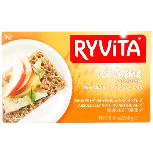 Ryvita Sesame Rye Crispbread (250g) - Pack of 6
