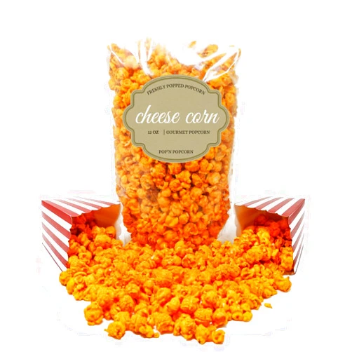 Pop'N Popcorn Pop’N Popcorn Cheddar Cheese Popcorn - 12 oz Cheesy Pop Corn Flavored Snacks for Movie Night or Family Picnic - Freshly-Popped and in a Resealable Bag
