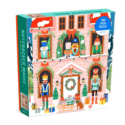 Galison Nutcracker Magic – 500 Piece Puzzle Fun and Challenging Activity with Bright and Bold Artwork of Wooden Toy Soldiers for Adults and Families