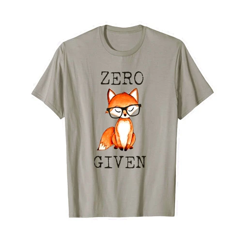 Funny Fox Tees by Puddle Kickers Zero Fox Given Funny Fox Shirt With Hipster Nerd Glasses T-Shirt