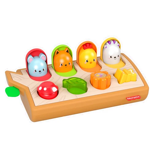Fisher-Price Hide & Peek Pop-Up, Infant Activity Toy with Real Wood and Fabric Accents for Baby Ages 9 Months and Older