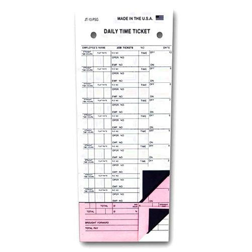 Donkey Auto Products Daily Time and Job Ticket - 10 Labels per Sheet (3-Part) (Form JT-10-PSG) (250 per Box)