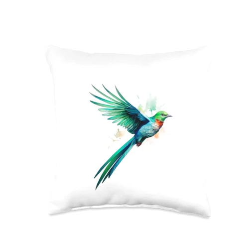 Papagei Tierhalter witzige lustige Sprüche Quetzal Bird Comic Art Graphic for Men Women Children Throw Pillow, 16x16, Multicolor