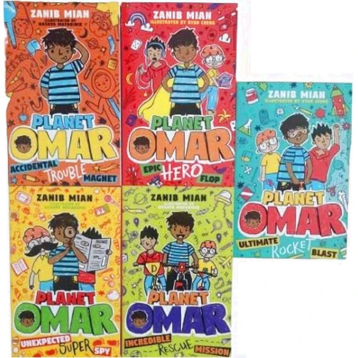 By Zanib Mian (Author) Kids Chilren Planet Omar 5 Book Set Collection World Book Day By Zanib Mian short stories hero flop Incredible rescue mission Unexpected super spy Ages 7+