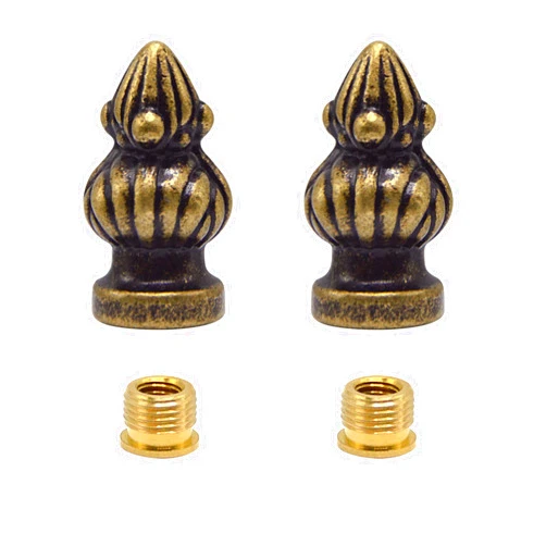 ECUDIS 1-3/8 Inches Lamp Finial Cap Knob Lamp Decoration for Lamp Shade (Antique Brass, Pack of 4) (Antique Brass, Pack of 2)