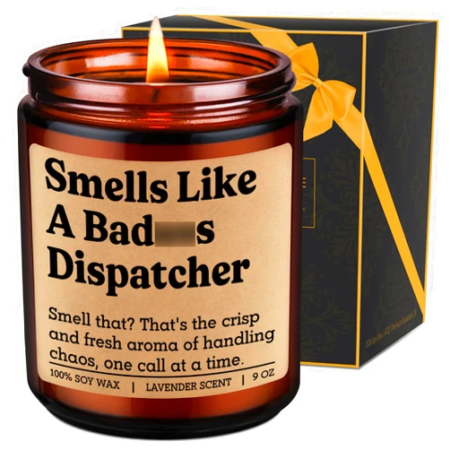 LEADO Candle, 911 Dispatcher Gifts, Dispatcher Gifts for Women, Men - Appreciation, Birthday, Mothers Day, Retirement Present for 911 Operator, Emergency Police Dispatch Coworker, First Responder