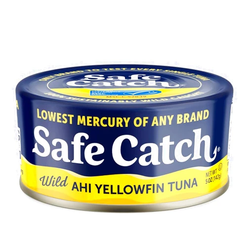 Safe Catch Wild Ahi Yellowfin Tuna Fish Canned, Wild Caught, Lowest Mercury, Lean Protein, Omega 3, Gluten-Free, Kosher, Pack of 6