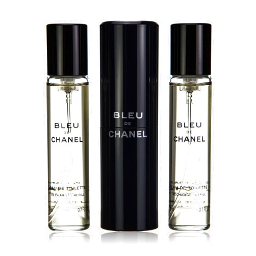 CHANEL Bleu De Eau De Toilette Travel Spray & Two Refills for Men - 3x20ml/0.7oz,