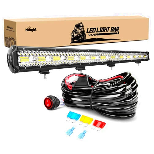 Nilight 37Inch 780W LED Light Bar Triple Row Flood Spot Combo 78000LM Driving Off Road Lights with 12V Wiring Harness Kit for Truck Tractor Trailer Pickup SUV 4x4 Van Camper,2 Years Warranty
