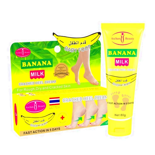 AICHUN BEAUTY Cracked Heel Cream Foot Care Banana Milk Cream Rough Dry Skin Baby Foot 80g