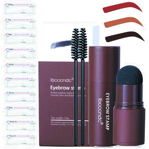 VANGAY Eyebrow Stamp Stencil kit,Eyebrow Stamping kits,One Step Brow Stamp Shaping kit, Perfect Waterproof Definer Brow Stencils (Light Brown)