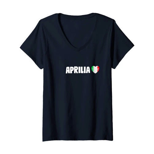 Nome della città Aprilia maglia Italia Womens Aprilia Città Italiana Bandiera Italia Maglietta Regalo V-Neck T-Shirt