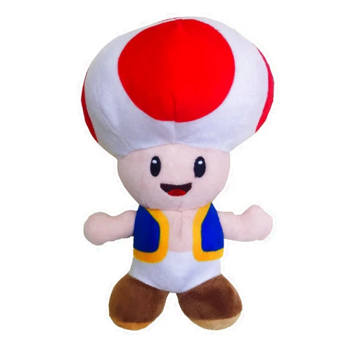 YoCosii Mushroom Red Toad Plush Standing Position, Cuddly Cartoon Game Stuffed Toy Doll 8'', Deep Red