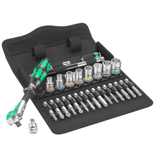 Wera 05004016001 8100 SA 6 Zyklop Metric Speed Ratchet Set, 28 Piece, 1/4