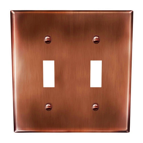 ENERLITES Double Toggle Light Switch Metal Cover Plate, Wall Plate, Stainless Steel 201, Corrosion Resistant, Standard Size 2-Gang 4.50