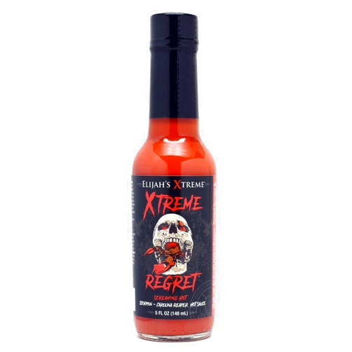 Elijah's Xtreme Regret Hot Sauce - Carolina Reaper and Trinidad Scorpion - The 2 Hottest Peppers in the World for an Extreme Fiery Heat