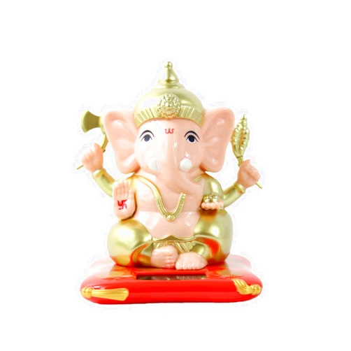 BRONG Ganesha Car Solar Bobble Head Dancing Toy, Indian GANPATI Solar Powered Figurines Decor, Ganesh CHATURTHI Idol Figurines, Festival Gifts for Home Office Window Party Desk Dashboard