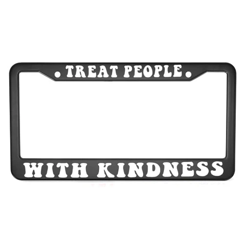 WengBeauty Auto Car Tag Frame Aluminum License Plate Frame Tpwk Treat People with Kindness (White) License Plate Frame with 2 Holes Car Accessories for Women Men Gifts 6