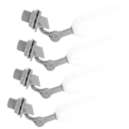 GOVALVE PVC Float Ball Valve - 1/2 Inch Mini Plastic Water Float Ball Valve with Adjustable Arm for Water Level Control to Water Tank (Pack of 4)