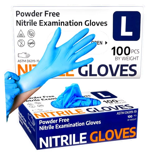 Supmedic Medical Nitrile Exam Gloves, Latex-Free & Powder-Free Non-Sterile Food Safe Cleaning Disposable Glove, 100 Pcs