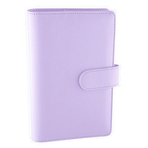 Antner A6 PU Leather Notebook Binder - Refillable 6 Ring for A6 Filler Paper, Loose Leaf Personal Planner Cover With Magnetic Buckle Closure, Purple