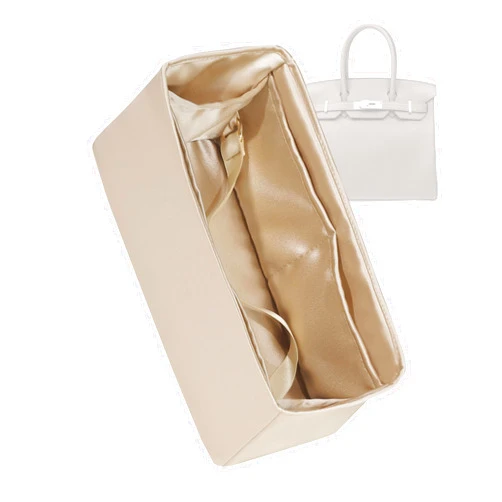 ZYZii Purse Organizer for Birkin 20/25/30/35/40,Silky Smooth Insert,Lightweight Bag in Bag,Luxury Handbag Storage Accessories(Birkin 30,Champagne)