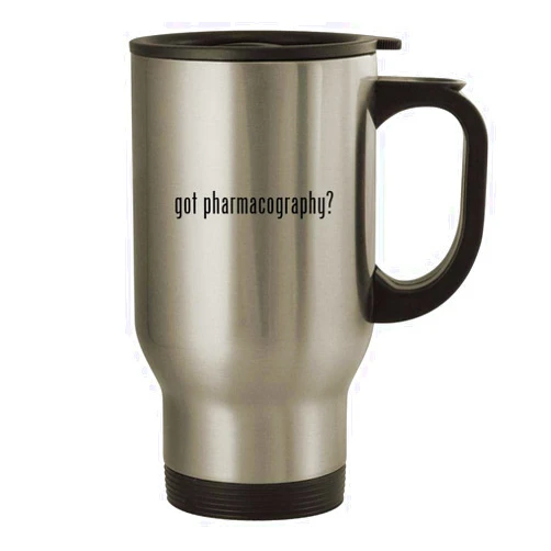Knick Knack Gifts got pharmacography? - 14oz Stainless Steel Travel Mug, Silver