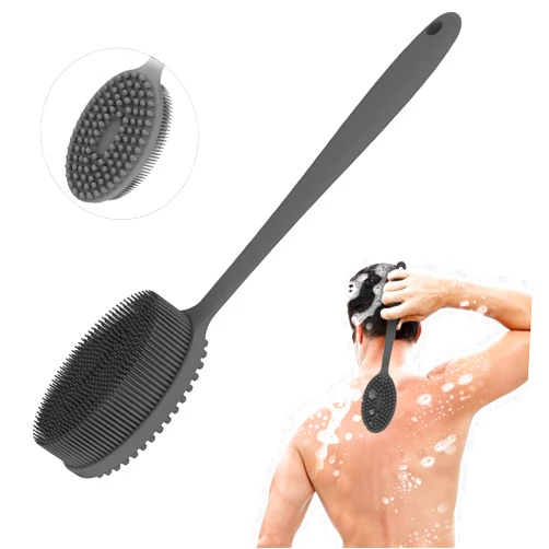 MateeyLife Silicone Body Scrubber Exfoliator with Handle, Gentle Back Scrubber for Shower, Shower Brush for Body, Bath Back Brush for Shower, Silicone Loofah Body Scrubber, Bath Scrubber for Body