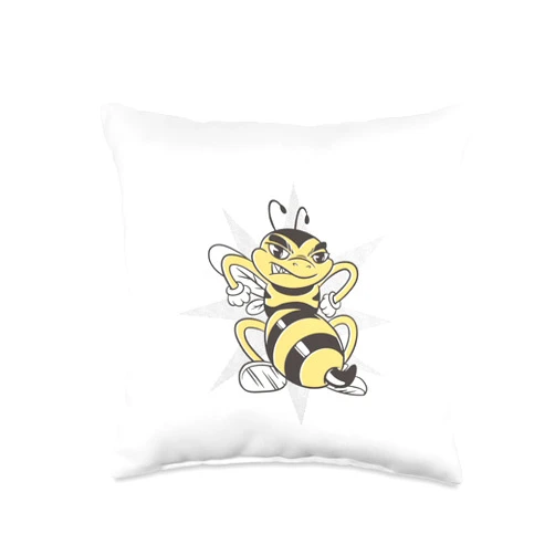 Bienenkönigin Bienenvolk, lustige Sprüche Fun Colourful Hornets in Yellow Beekeepers Throw Pillow, 16x16, Multicolor