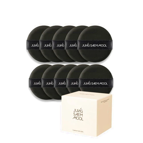 JUNG SAEM MOOL [JUNGSAEMMOOL OFFICIAL] Cushion Puff Set (10p) Black