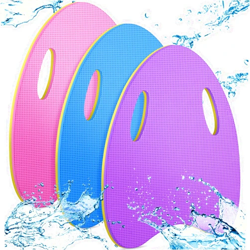 RoundFunny 3 Pcs Swimming Kickboard for Kids Swim Training Aid Kickboard with Handrail Hole Bicolor Kick Boards for Children Swimming Pool Board Auxiliary Equipment for Exercise Toddler Beach Summer