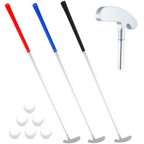 Wettarn 3 Sets Golf Clubs Mini Two Ways Golf Putter Golf Clubs Set for Men Women Kids Sturdy Putter Shaft with 6 Practice Golf Balls for Left or Right Handed Golfers Indoor Outdoor