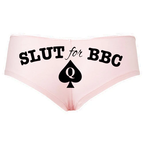 Knaughty Knickers - Slut For BBC - Queen of Spades Boy Short Panties - Love Big Cock Boyshort Underwear
