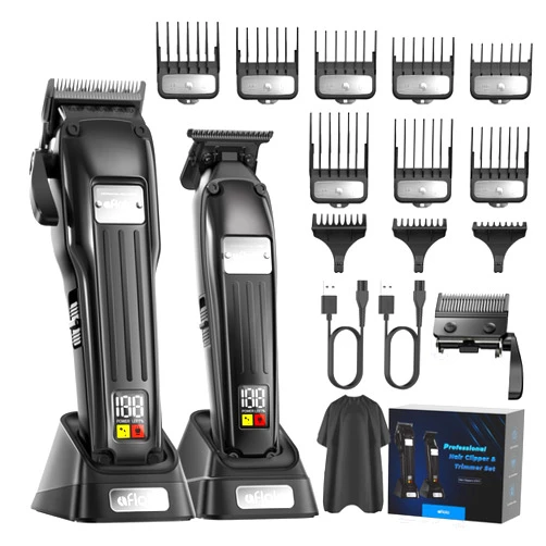Afloia Professional Hair Clippers Set for Men - Afloia Premium Haircut Clipper&Trimmer Kit with High Torque Brushless Motor & DLC Coated Detachable Blade& Charging Stand, Gifts for Men Husband Dad