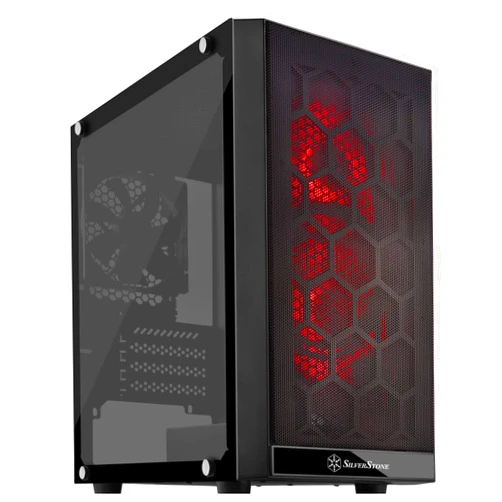 SilverStone Technology SST-PS15B-RGB Micro-ATX Computer Case with Tempered Glass and 2 X RGB Front Intake Fans PS15B-RGB